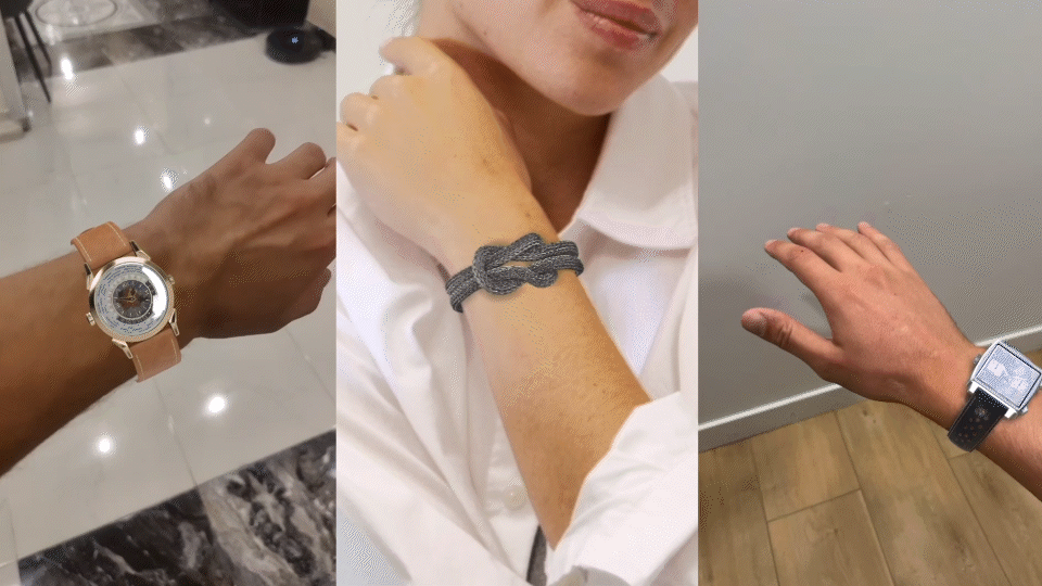 watch and bracelet virtual try-on powered by Geenee AR wrist tracking